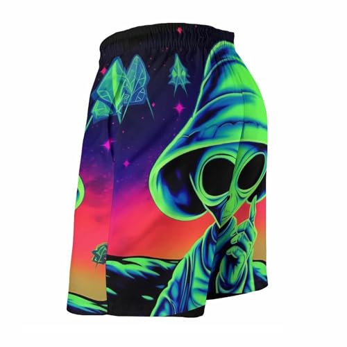 Alien and Weed Men's Swim Trunks Soft Beach Shorts Summer Bathing Suit Swimwear with Pockets4