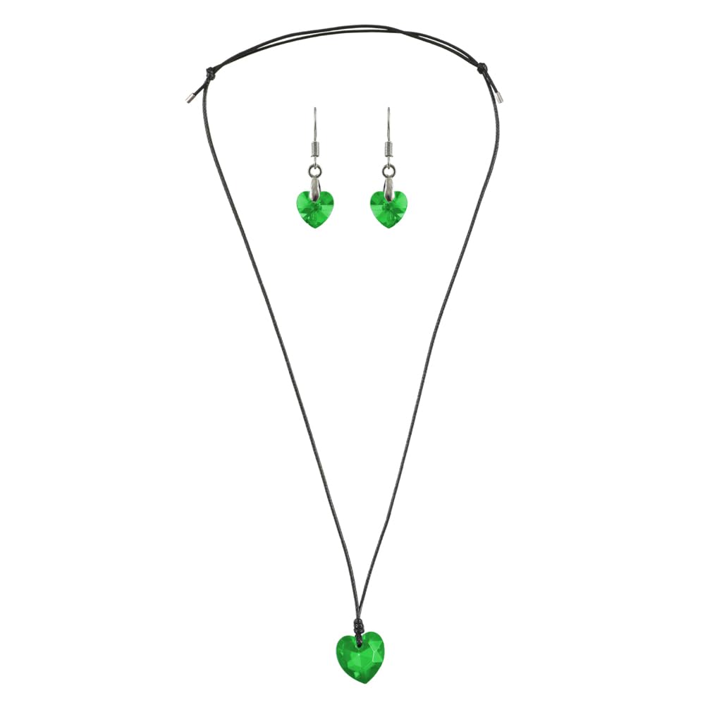 University Trendz Green Crystal Heart Pendant Necklace & Earrings Set for Women & Girls (B0CK4R8JX5) Amazon Price History, Amazon Price Tracker