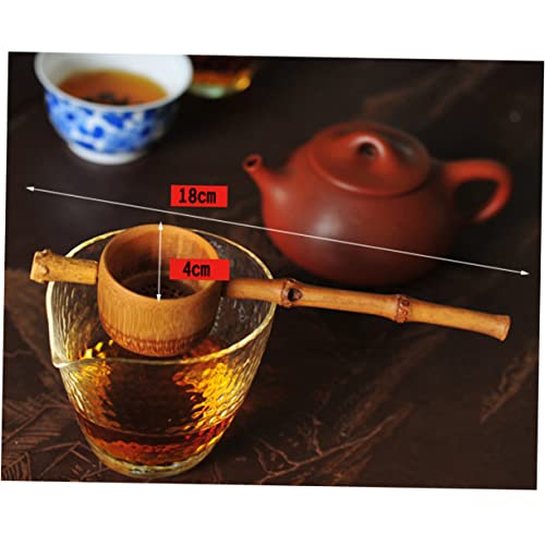 BESTonZON Coador De Chá Vintage Filtro Acessório Feito À Mão Bambu Fu Infusor Kung