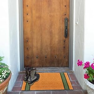 KAF Home Side Stripe Coir Doormat, Heavy-Duty, Weather Resistant, Non-Slip PVC Backing, Indoor and Outdoor Use KAF Home Side Stripe Coir Doormat Heavy Duty Weather Resistant Non Slip PVC Backing Indoor and Outdoor Use