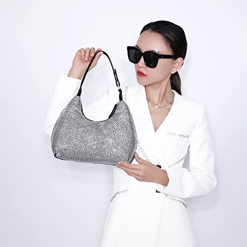 Gripit Rhinestone Handbag Purse Black Clutch Purses For Women Evening Shoulder Diamond Purse Bling Crystal Bag Purses For Wedding Prom #TOP6