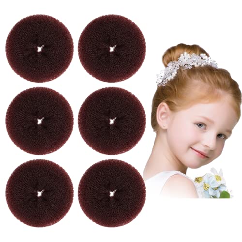 Máquina de coque extra para crianças, modelador de rosquinha estilo anel, 6 peças de chignon para ca