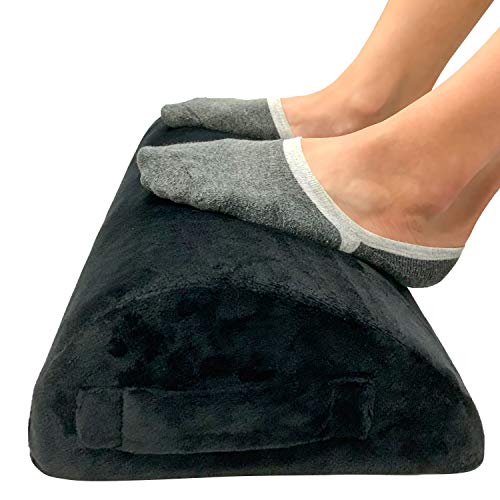 Foot Rest for Under Desk at Work by FondLife  Foam Work Table  Ergonomic Office Foot Rest  Under Desk Footrest with Teardrop Curve Design and Non-Slip Bottom, Black