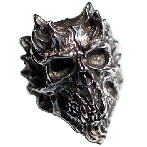 Image of Death Skull Ring for Men Stainless Steel Jewelry Biker Rings Scary Death Ring Skull for Gifts