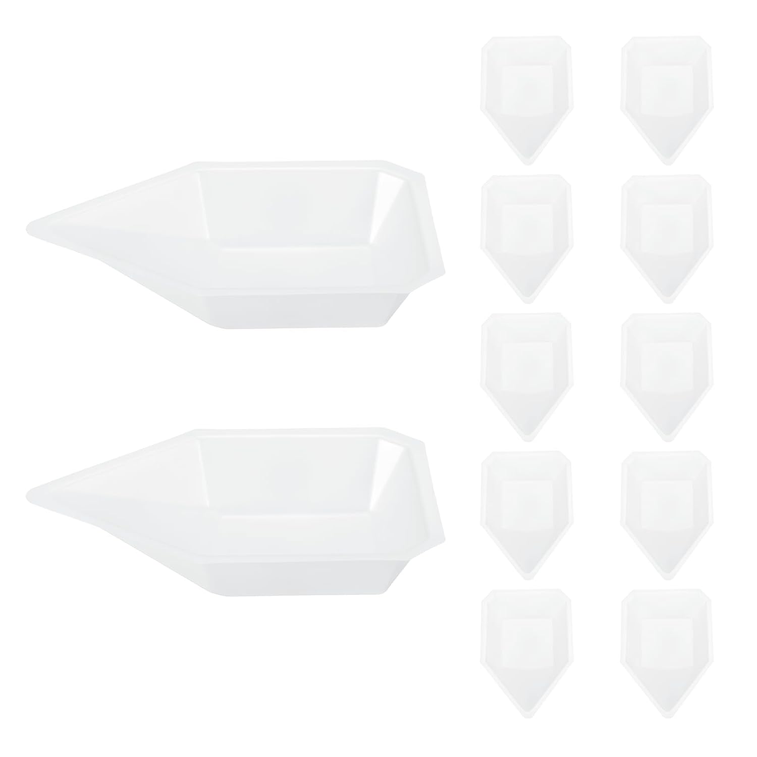 PATIKIL Boat-Shaped Weigh Boats, 12Pcs Powder Dispenser Plastic 125mL Medium Disposable Scale Trays Anti-Static Weighing Dishes Easy Pour for Lab Weighing Powder Liquid Measurement, White