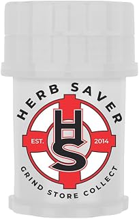Mini HerbSaver Grinder- Medical Grade Plastic Grinder with Razor Sharp Teeth, Pocket-Sized, Durable & Portable - Ideal for Grinding Herbs and Spices - 1.5"x2.5" (Clear)
