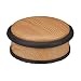 Produktbild Relaxdays Türstopper Boden, für schwere Türen, Edelstahl, Gummi, flach, Holzoptik Bodenpuffer HxD 5 x 10,5 cm, hellbraun