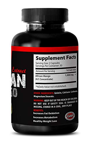 Mango African Seed Extract - Pure African 1000Mg 4: 1 Extract - Weight Loss - African African Extract Irvingia Gabonensis - African Pills - 1 Bottle 60 Capsules #TOP2