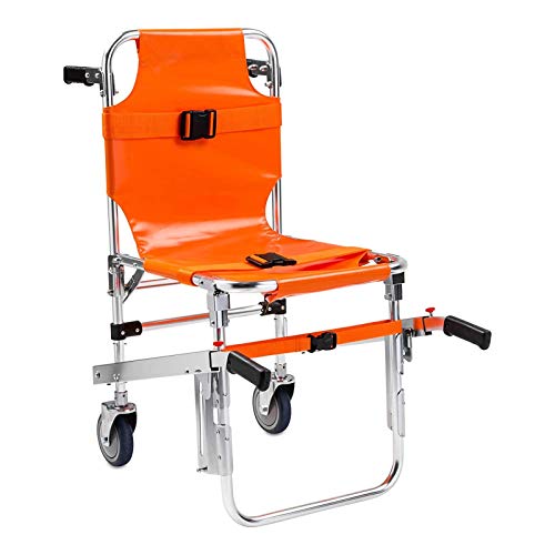 【DESIGN PIEGHEVOLE】: Con la possibilità di essere piegata, la sedia per scale è facile da riporre in spazi ridotti ed è adatta per l'uso in ambienti ristretti come le stanze o le ambulanze. Le fibbie e le cinghie a sgancio rapido garantiscono la massima sicurezza durante il movimento della persona. Dimensioni espanse: 80 * 44 * 91 cm, Dimensioni pieghevoli: 21 * 44 * 91 cm.