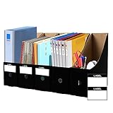 Archivador de revistas con etiquetas (negro, paquete de 5)