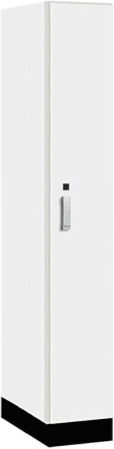 Salsbury 12" Wide Premier Wood Locker-Single Tier-1 Wide-6 Feet High-21 Deep-Arctic White-Silver Electronic Locks