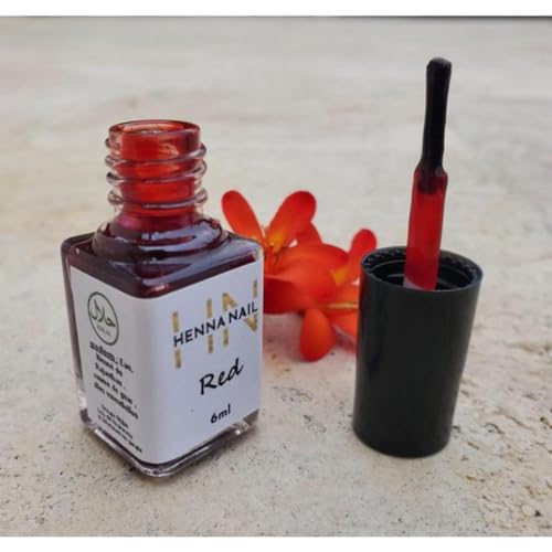 Generic - Vernis à Ongles Naturel à Base de Henné et Halal - 10 Couleurs (Red rouge) - 6 ml - Sans Produits Chimiques - Adulte