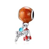 Symretie Bead Charm Ciondolo Argento Sterling 925 con Cubic Zirconia Pendenti per Pandora Braccialetti, Compatibile con Braccialetti e Collane europei