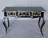 Style : soie baroque Louis Kunibert Baroque Louis Seize Renaissance Rococo Secrétaire Couleur : noir avec argent Coiffeuse 122 x 79 x 51 cm N° 7