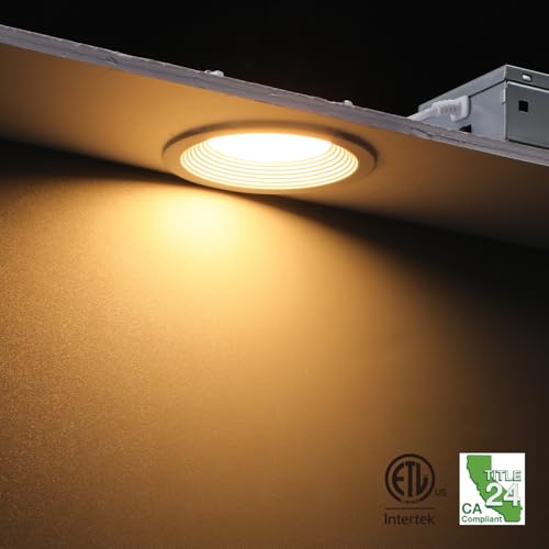 TORCHSTAR 8-Pack 5CCT 4 Inch Slim LED Recessed Lighting with J Box, Aluminum, Anti-Glare Baffle Trim, 7W 580LM, CRI90 Dimmable Ceiling Downlight, Air Tight & IC Rated, 27003000350040005000K, ETL&ES by TORCHSTAR - Used condition - Image 4
