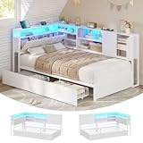 KIMENICH Polsterbett Schlafsofa 90x200 mit LED-Beleuchtung...
