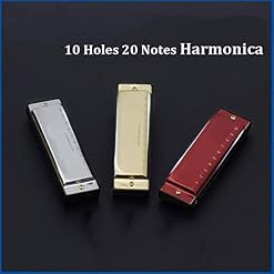 KIRANDIE 1PC Professionnel 10 Trous 20 Tons clé de g de Diatonic Blues trémolo Harmonica avec étui (Color : Red) - Les Beatles, Paul McCartney, John Lennon, RIngo Starr, George Harrison KIRANDIE 1PC Professionnel 10 Trous 20 Tons clé de g de Diatonic Blues trémolo Harmonica avec étui (Color : Red) – Image 3