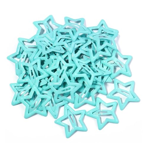 50 �s�[�X/���b�g�J���t���ȃX�^�[�w�A�N���b�v��ꂽ�N���b�v�O���p(Lake blue)