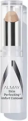 Almay Corretivo confortável para aperfeiçoamento da pele, maquiagem facial, cobertura total, acabamento natural, livre de crueldade, hipoalergênico, testado por dermatologistas, 120 leves, 1 unidade