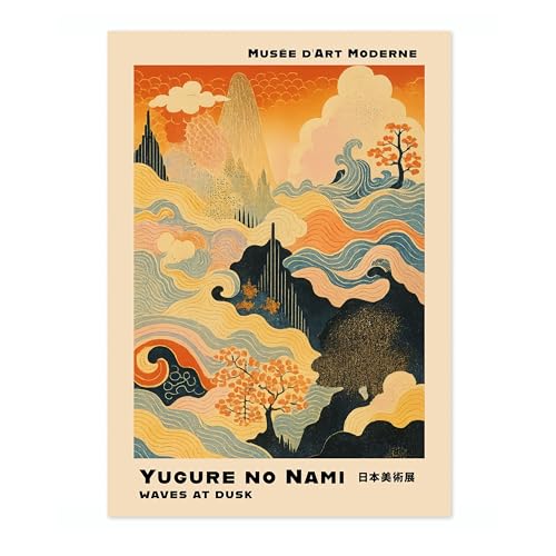 Affiche d'Art Vagues au Crépuscule pour Habiller un Mur Vide de Chambre