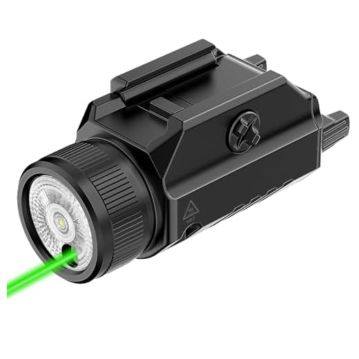 DARKFANG 1200 lumens Picatinny lampe de poche et laser vert combo avec batterie rechargeable extérieure intégrée