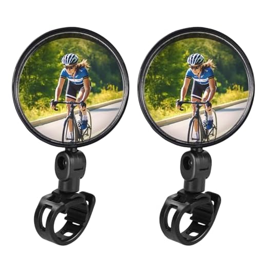 TAGVO Bike Mirror, 2 PCS Bicycle Cycling Rear View Safe Mirrors, Adjustable Rotatable Handlebars Mounted Plastic Convex Mirror for Mountain Road Bikes
