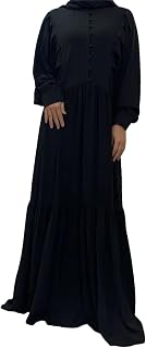 Button Muslim Chic Long Woman Evening Dress Islamic Turkish Robe Veiling Caftan Abaya Dress