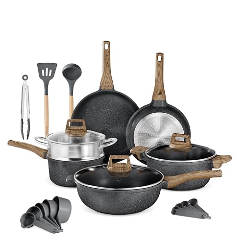 Bakken-Swiss 14-Piece Granite Non-Stick Cookware Set