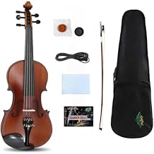 5 String Electric Acoustic Violin 4/4 full size, Solid Maple Spruce hand Made violin kit with case bag,bow Brown color