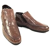 Baldinini Men's Chelsea Boots, Brown Croc-Embossed Leather, Fur Lined Winter Bootie (Brown, US Footwear Size System, Adult, Men, Numeric, Medium, 8)