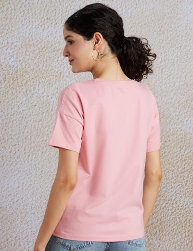 Image of Amazon Brand - Symbol Women Cotton Stretch Regular Fit Round Neck Half Sleeve T-Shirt (Available in Plus Sizes)