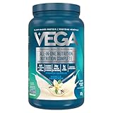 Vega All in One Nutrition - 20g Plant-Based Pea Protein, French Vanilla, 20 Servings, Vitamins A & C, Probiotics, Greens, Vegan, Keto, Gluten Free, 827g (Packaging May Vary)