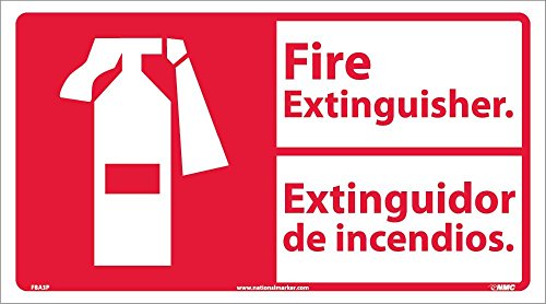 Señal Extintor Vinilo Bilingüe FBA3P con Gráfico y Marcador 10x18 cm