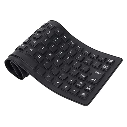 Foldable Silicone Keyboard, USB Wired Waterproof Rollup Keyboard, Folding Flexible Keyboard Slim Soft Silent Typing 85 Keys for PC Notebook Laptop(Black)