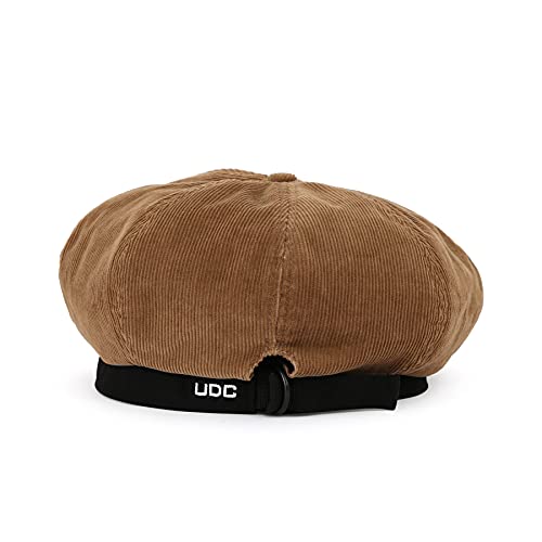 Undercontrol Casual Newsboy Hooligan French Artist Adjustbale Cabbie Hat Unisex Retro Cotton Corduroy Web Strap Beret (Brown) #TOP3