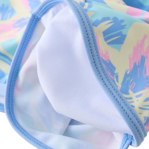 Image of UMELOK Girl Rash Guard Swimsuit 2-Pieces Long Sleeve Bathing Suit 4-12Years