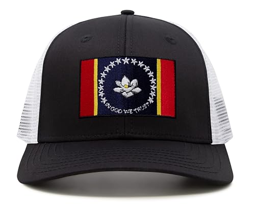 Image of International Tie State Hat for Men and Women, Adjustable Snapback Trucker Baseball Cap with Embroidered Patch