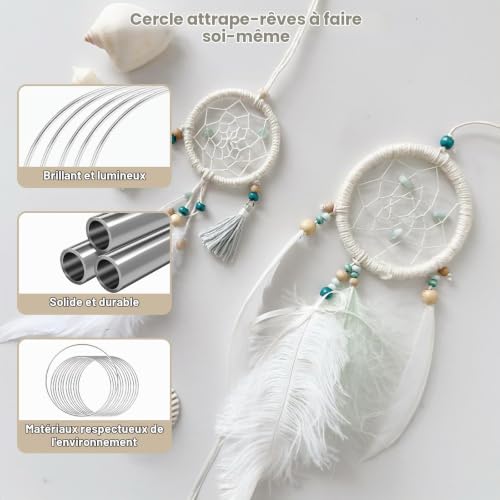 yolzhxe 20 Pièces Cercle Metal, 5/10/15/20cm Cercle Attrape Reve – vue 3
