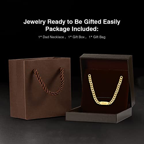 Poekio Father's Day Gifts For Men 24K Real Gold Plated Miami Cuban Chain Necklace Jewelry Gifts Ideas For Dad Step Dad Husband Son Grandfather On Birthday Fathers Day Christmas #TOP4