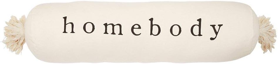 Mud Pie HOMEBODY Bolster Pillow, 8" x 33", White