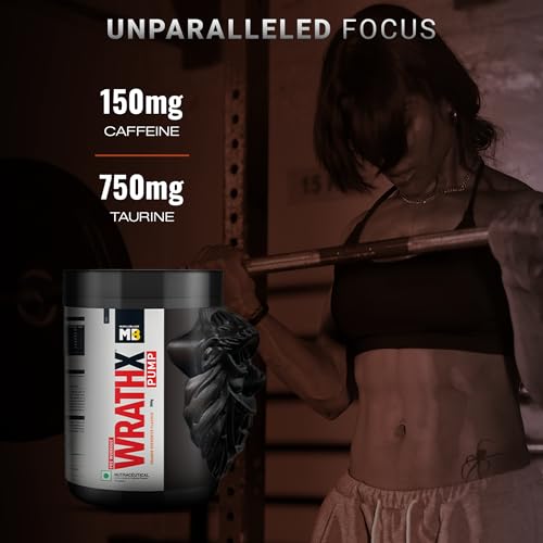 Image of MuscleBlaze Pre Workout WrathX PUMP with Nitrosigine & L-Citrulline (Orange Overdrive, 30 Servings, 300g)