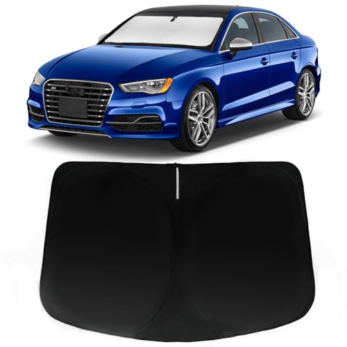 Image of Car Front Windshield Sun Shade for A3 2021 2022 2023 2024, Car Window SunShades Shield Cover Visor Protector with 240T Reflective Fabric UV & Sun Heat Protection Accessories