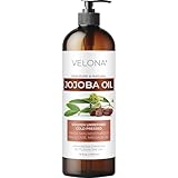 Jojoba Oil - 16 fl oz (with Pump) | 100% Pure and Natural | Golden, Unrefined, Cold Pressed, Hexane Free | Moisturizing Face, Hair, Body, Skin Care