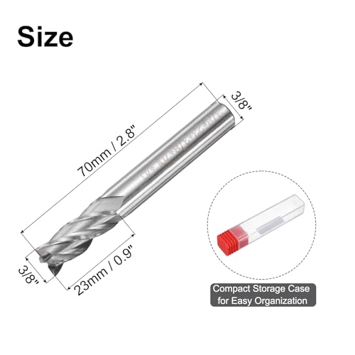 Image of uxcell 4pcs HSS-AL 3 /8 inch Cutting Dia 3 /8 inch Shank 4 Flutes End Mill Milling Cutter Router Bits Upcut Spiral Milling Cutter Tool for Wood PVC MDF Engraving