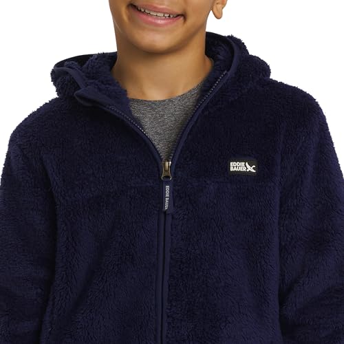 Image of Eddie Bauer Girls' Quest Plush High Pile Faux Sherpa Hooded Jacket