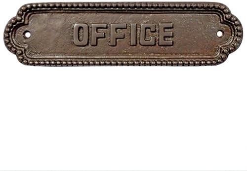 Adonai Hardware Large "OFFICE" Brass Door Sign - Dark Bronze