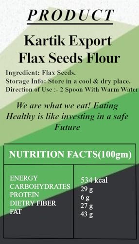Image of Kartik Export Whole Ground Flax Seed Flour, 1Kg (Alsi Powder | Flax Seed Powder - Excellent for Rotis and Baking)