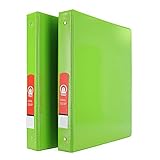 Emraw Super Great 1' 3-Ring View Binder with 2-Pockets - Available in Lime Green - Great for School,...