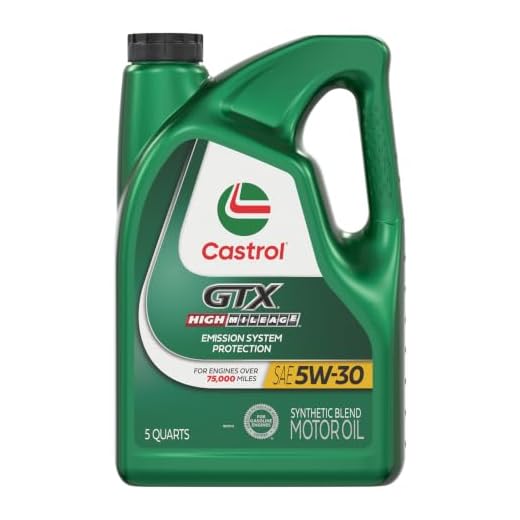 Castrol GTX High Mileage 5W-30 Synthetic Blend Motor Oil, 5 Quarts