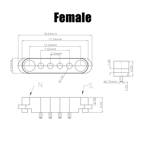 Image of 2 Pair Magnetic Pogo Pin Connector, 2 /3 /4 /5P 2A Pogopin Magnetic Connector Male+Female 2.54 /2.5 MM Through Holes Spring Loaded Connectors DC Power Socket DC Power Charge Probe Connector (4Pin)